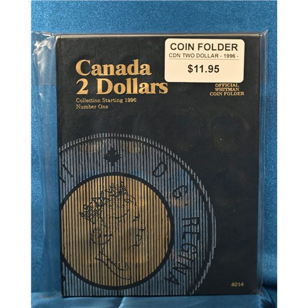 Whitman Coin Folder books New Old Stock, Canadian 2 Dollar (Toonie) Starting 1996 Number on 73/4" X 