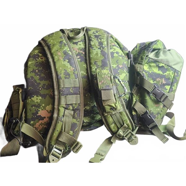 Canadian Forces Cadpat Rucksack and Accessory Pouches with Straps and MOLLE Webbing