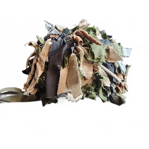 Canadian Soldier's Helmet C634 Medium With Camouflage Net and Fabric Strips