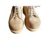 Image 2 : Tan Suede Leather Military Combat Boots with Rubber Sole and Lace-Up Closure
