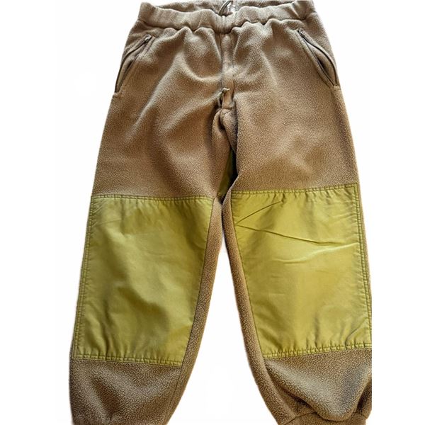 Canadian Military Surplus Polartec Fleece Pants Olive Green with Reinforced Knees