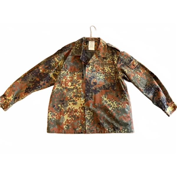 German Flecktarn Camouflage Field Shirt by GE Spekon Size 17-5, 65% Cotton 35% Polyester