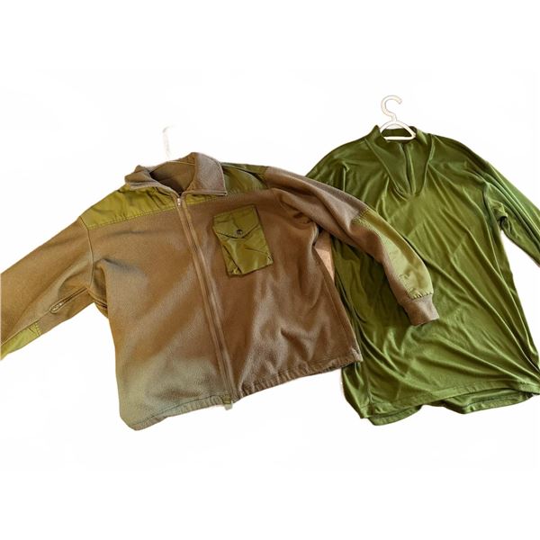 German Bundeswehr Olive Green Flecktarn Fleece Jacket and Shirt Set