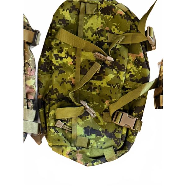 3 CADPAT Camouflage Utility Pouches with Buckle Closures and Web Straps
