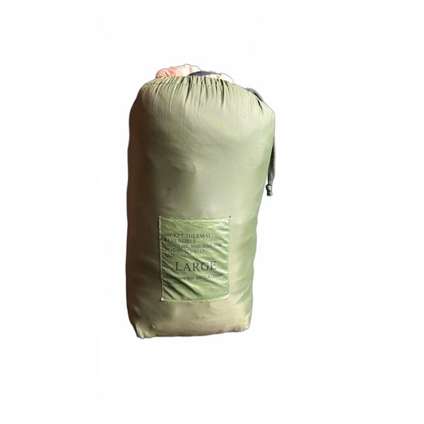 Large Reversible Olive Sand Thermal Jacket with Stuff Bag DC2A/2000
