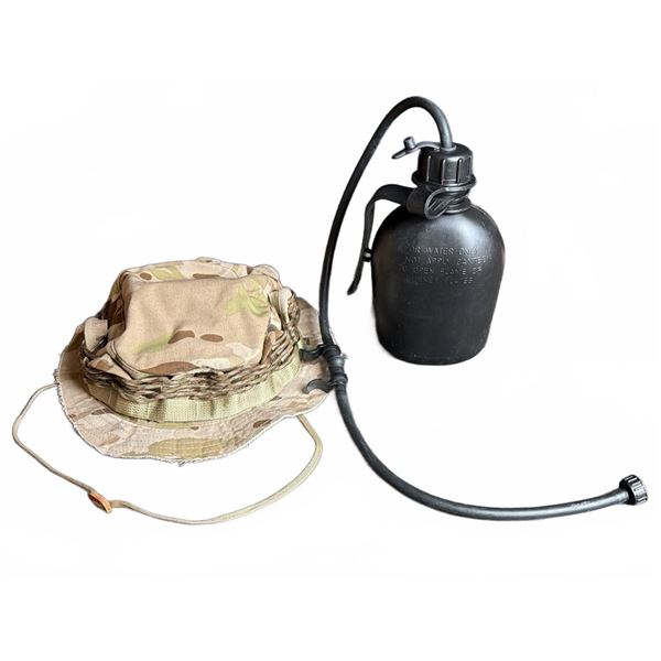 Tru-Spec 7 1/4 Boonie Hat and Military Water Canteen with Tube