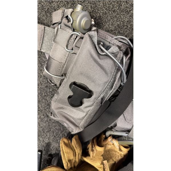 Tactical Duty Belt With Pouches, Medical Supplies, Radio, and Accessories
