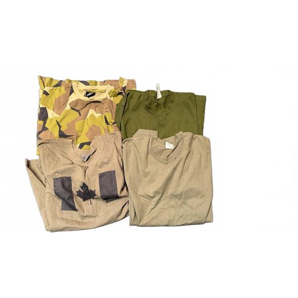 4 Men's Military T-Shirts XL/XLg Mil-Tec Logistik Camouflage and Olive