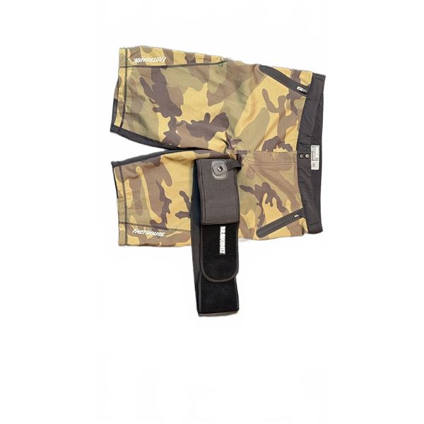 Fortress Camo Board Shorts Size 38 With Neoprene Knee Brace