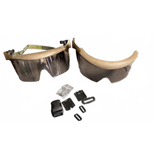 2 Tactical Ballistic Goggles with Adjustment Hardware Buckles and Screws