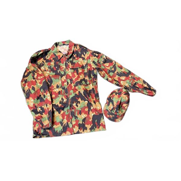 Swiss Alpenflage Camouflage Field Jacket and Cap, Size L