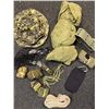 Image 1 : Military Surplus Camouflage Kit With Hat, Fabric Wraps, Knife, Pouches, Rope and Gear