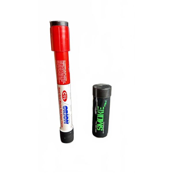 Orion Hand-Held Marine Red Signal Flare and Enola Gaye WP40 Smoke Grenade