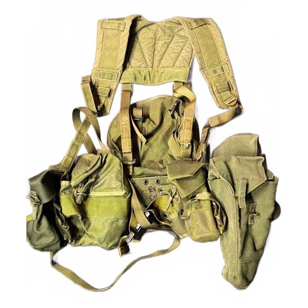 Soviet Army AK-47 Canvas Chest Rig with Magazine Pouches and Suspenders