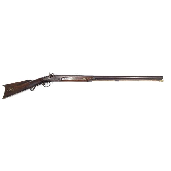 J.P. Moore of Troy New York 54 Cal Percussion Cap Bench Rifle circa 1840.
