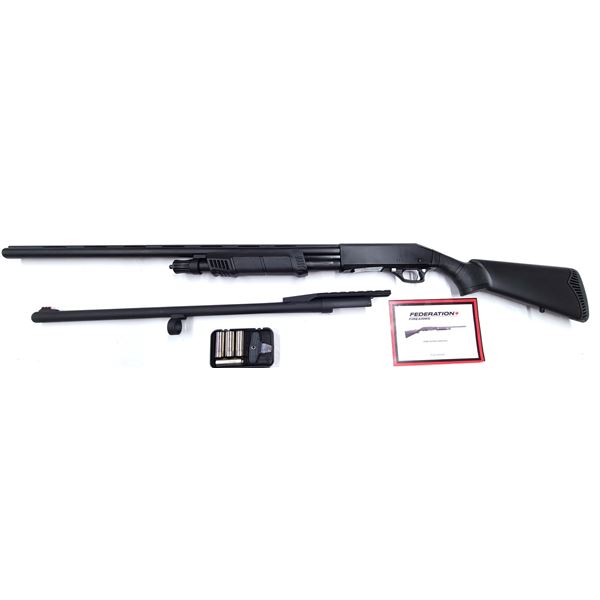Federation Pursuit 12 ga Pump Action Shotgun - 2 Barrels - NEW