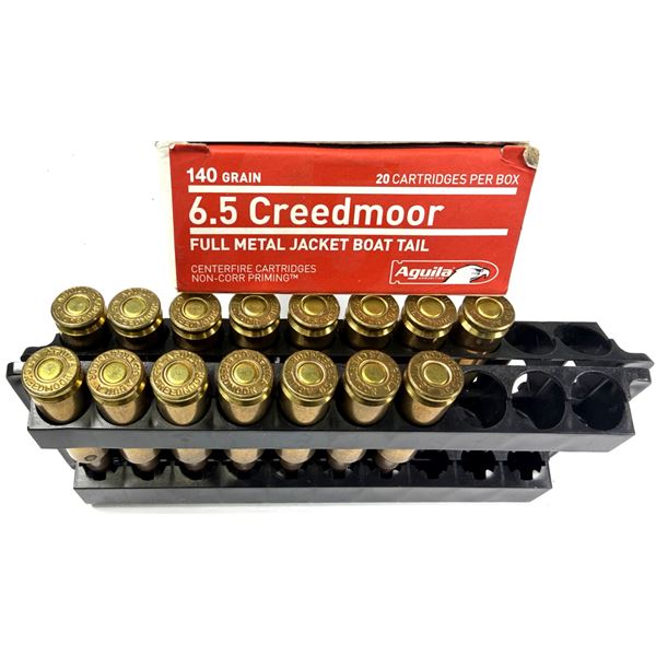 6.5 Creedmoor Aguila x15 Rounds - 140 Grain FMJBT