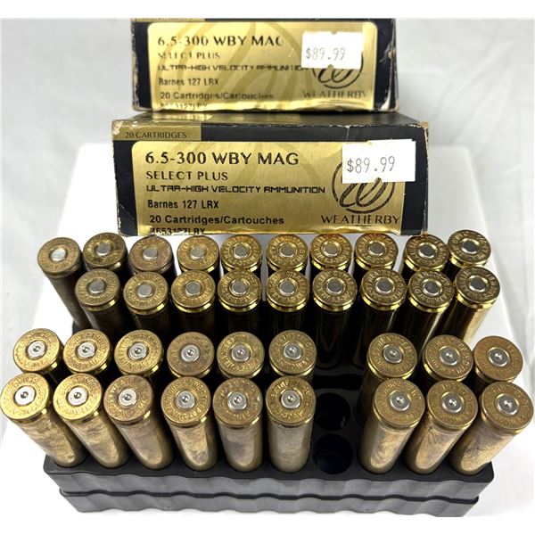 6.5 -300 Weatherby MAG x19 Rounds / x18 Brass