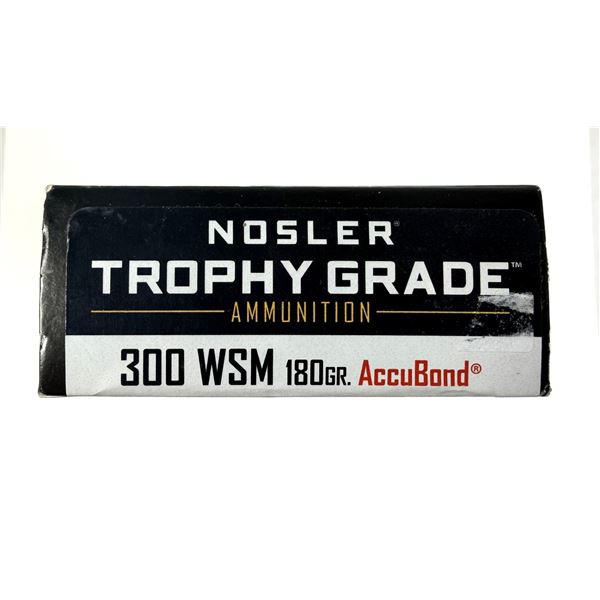 300 WSM Nosler Trophy - 180 Grain NIB