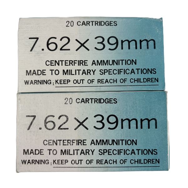 7.62 x 39 Steel Case x40 Rounds - NEW