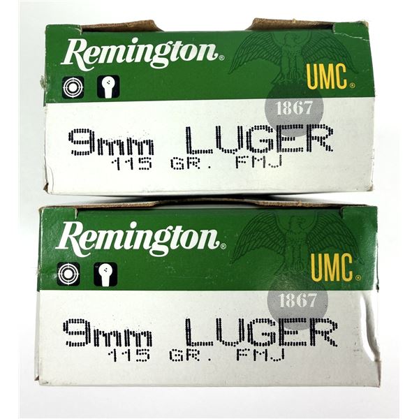 9mm Luger Remington UMC x100 Rounds - 115 Grain NIB
