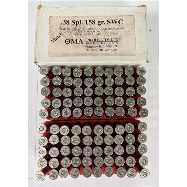 38 SPL Reloaded LOT x 100 Rounds