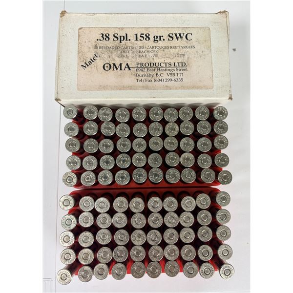 38 SPL Reloaded LOT x 100 Rounds