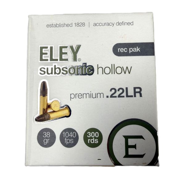 22 LR Long Rifle ELEY Subsonic x300 Rounds NIB