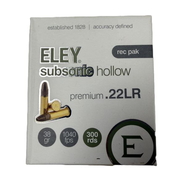 22 LR Long Rifle ELEY Subsonic x300 Rounds NIB