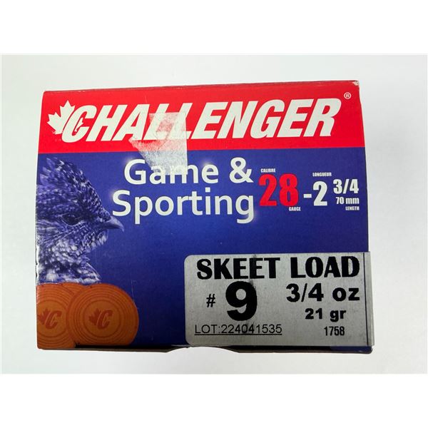 28 Gauge Challenger x25 Shells - NEW