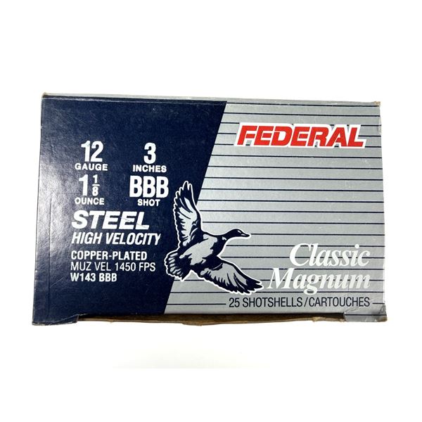 12 Gauge 3 Inch BBB Shot - Federal x25 Shells