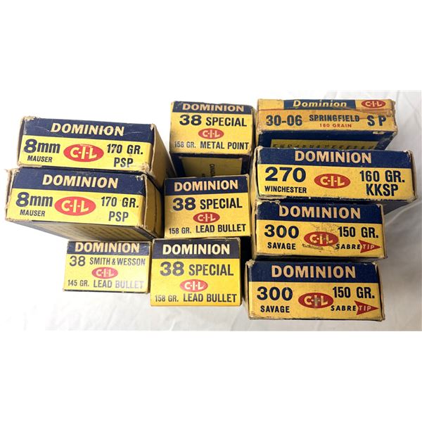 Vintage Ammo Boxes x10 - Dominion