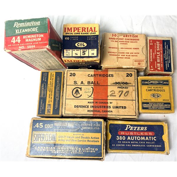 Vintage Ammo Boxes x9