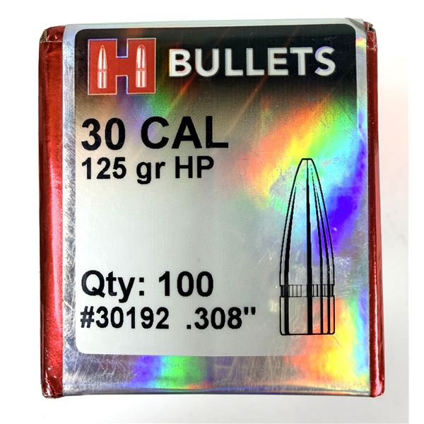 30 CAL Hornady Bullets 125 Grain x100