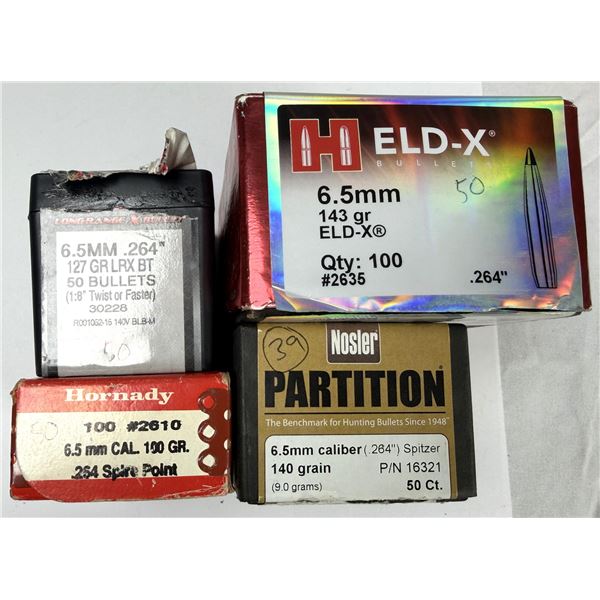 6mm Bullet LOT x180 - Nosler Barnes Hornady