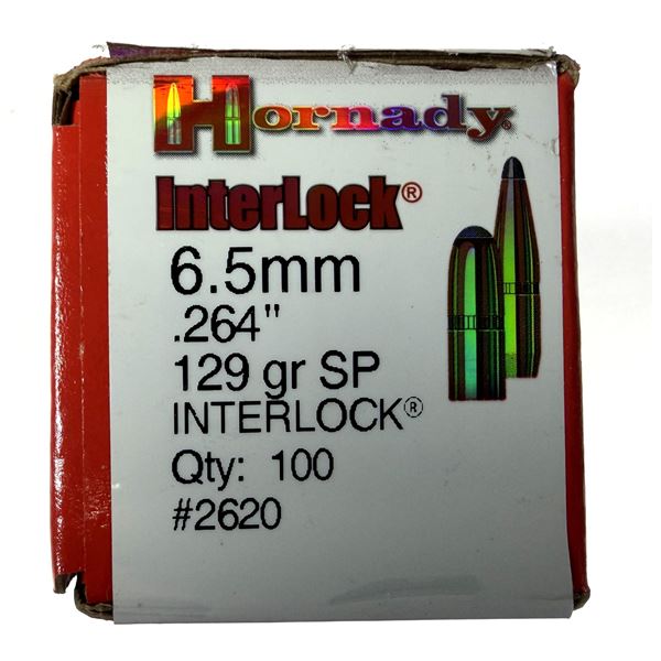 6.5mm Hornady Bullets 129 Grain SP - x100