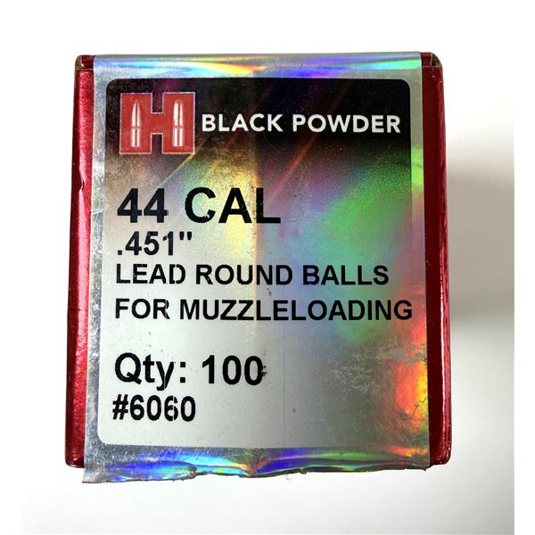 44 CAL Hornady .451 Lead Round Balls x100 NIB