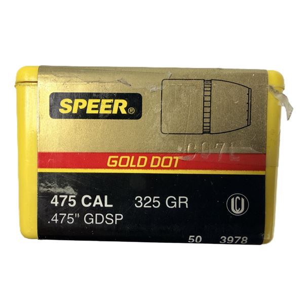 475 CAL Speer Bullets x50 - 325 Grain NEW