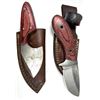 Image 1 : Huinting Knives LOT x2 - Wood Handles & Sheathes