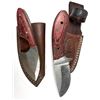 Image 2 : Huinting Knives LOT x2 - Wood Handles & Sheathes