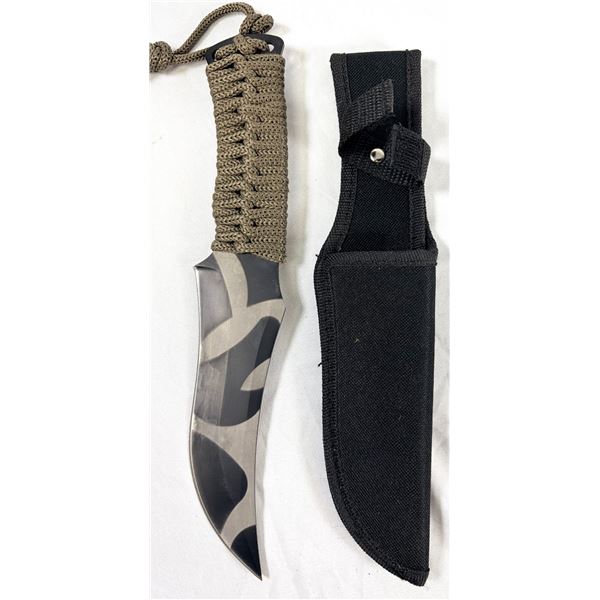 Paracord Wrapped Camo Knife