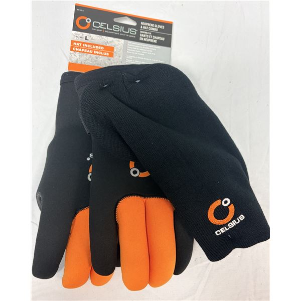 Celsius Neoprene Gloves & Hat COMBO Large - NEW