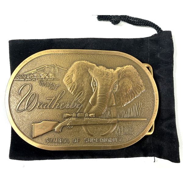 Weatherby Soild Brass Belt Buckle - Elephant