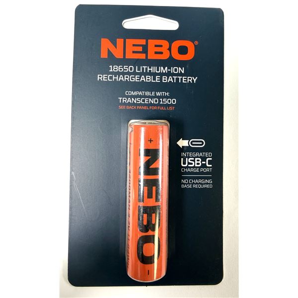 NEBO 18650 Lithium-Ion Rechargeable Battery NEW