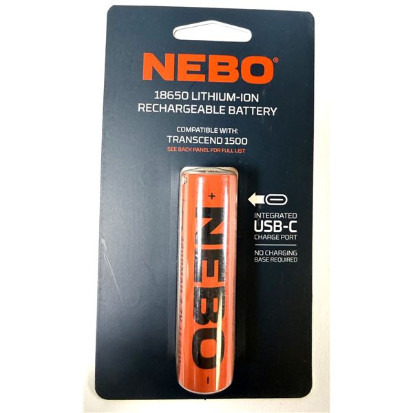 NEBO 18650 Lithium-Ion Rechargeable Battery NEW