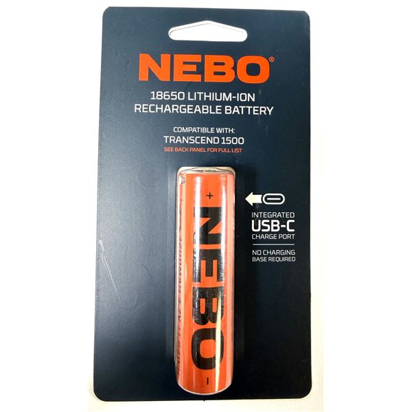 NEBO 18650 Lithium-Ion Rechargeable Battery NEW