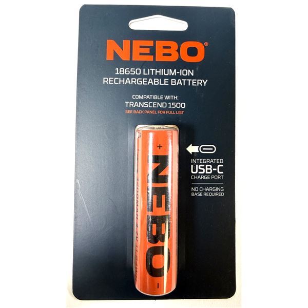 NEBO 18650 Lithium-Ion Rechargeable Battery NEW
