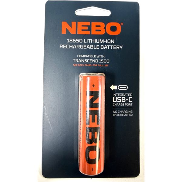 NEBO 18650 Lithium-Ion Rechargeable Battery NEW