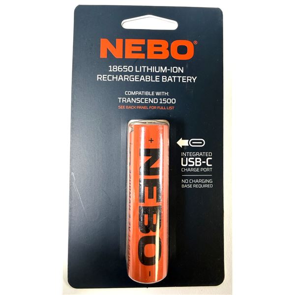 NEBO 18650 Lithium-Ion Rechargeable Battery NEW