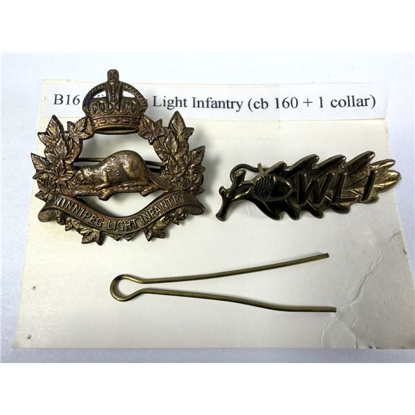 Winnipeg Light Infantry Cap & Shoulder Badge LOT